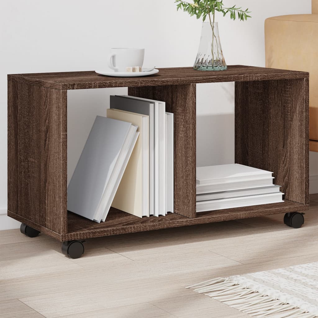 Rolkast 72x33x42,5 cm bewerkt hout bruin eikenkleurig is nu te koop bij PeponiXL, paradijselijk wonen!