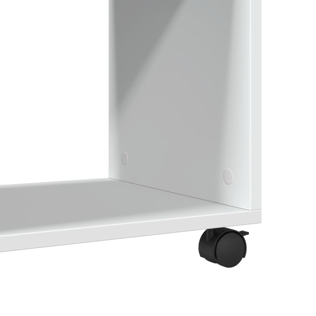 Bijzettafel met wieltjes 70x35x60 cm bewerkt hout wit is nu te koop bij PeponiXL, paradijselijk wonen!