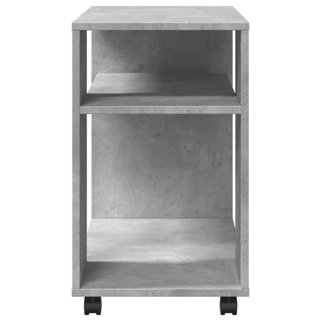 Bijzettafel met wielen 70x35x60 cm bewerkt hout betongrijs is nu te koop bij PeponiXL, paradijselijk wonen!