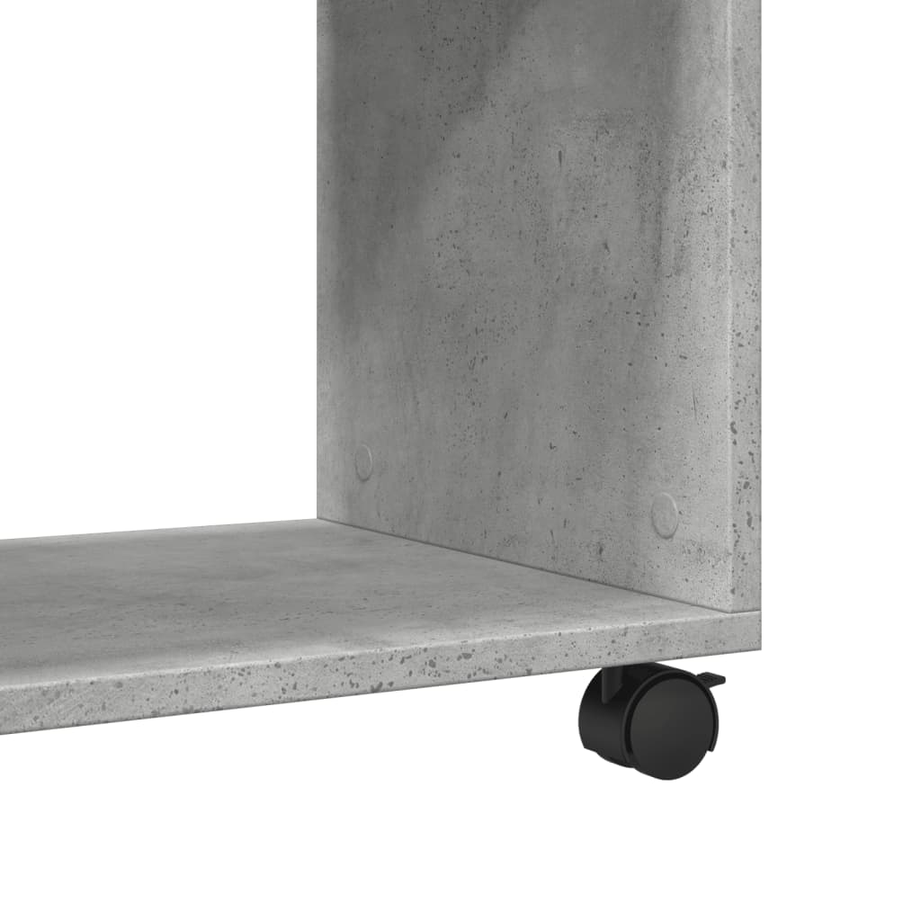 Bijzettafel met wielen 70x35x60 cm bewerkt hout betongrijs is nu te koop bij PeponiXL, paradijselijk wonen!