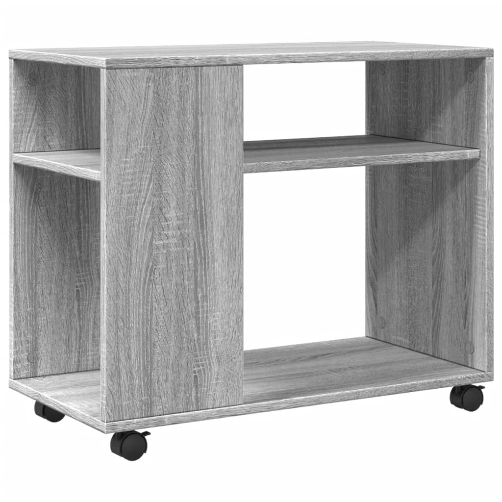 Bijzettafel met wieltjes 70x35x60 cm hout grijs sonoma eiken is nu te koop bij PeponiXL, paradijselijk wonen!