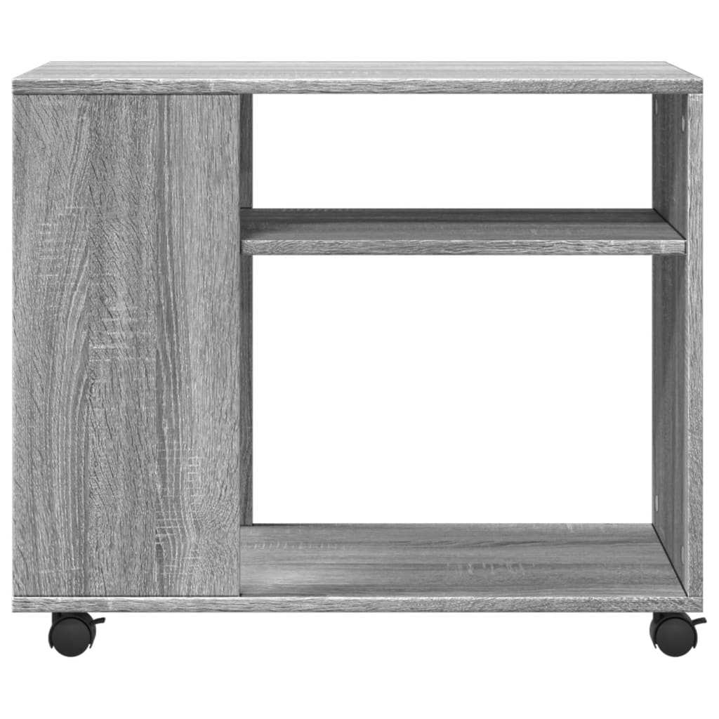 Bijzettafel met wieltjes 70x35x60 cm hout grijs sonoma eiken is nu te koop bij PeponiXL, paradijselijk wonen!
