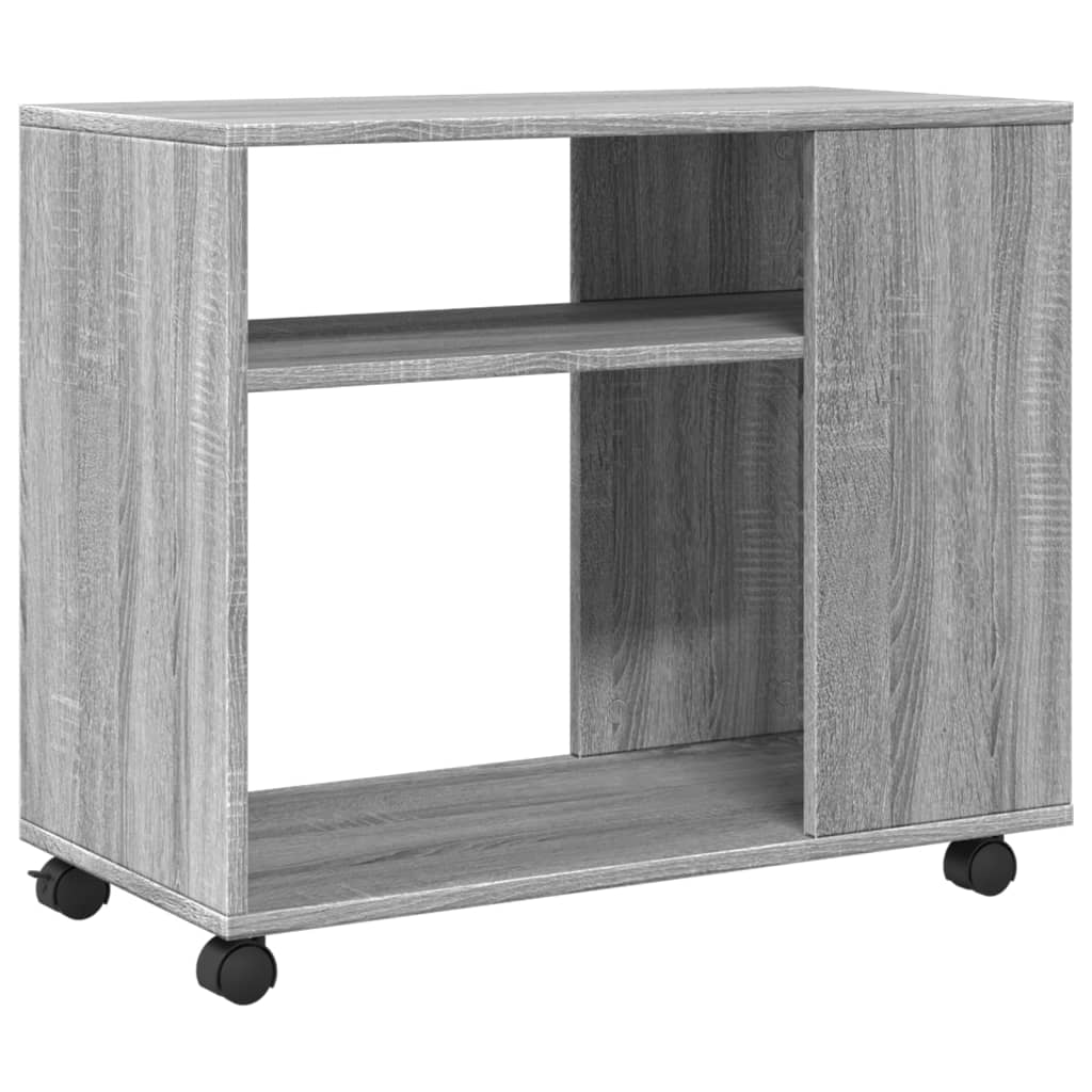 Bijzettafel met wieltjes 70x35x60 cm hout grijs sonoma eiken is nu te koop bij PeponiXL, paradijselijk wonen!
