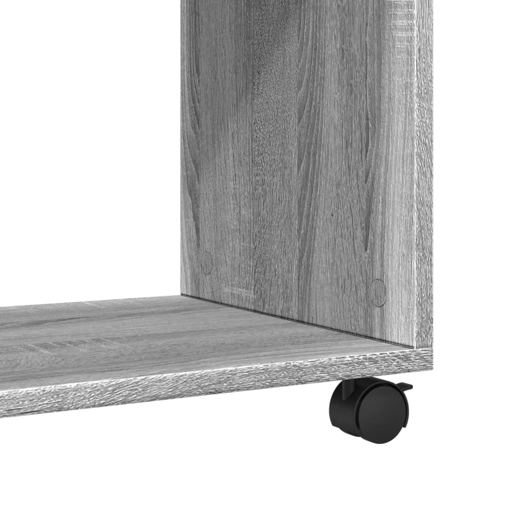 Bijzettafel met wieltjes 70x35x60 cm hout grijs sonoma eiken is nu te koop bij PeponiXL, paradijselijk wonen!