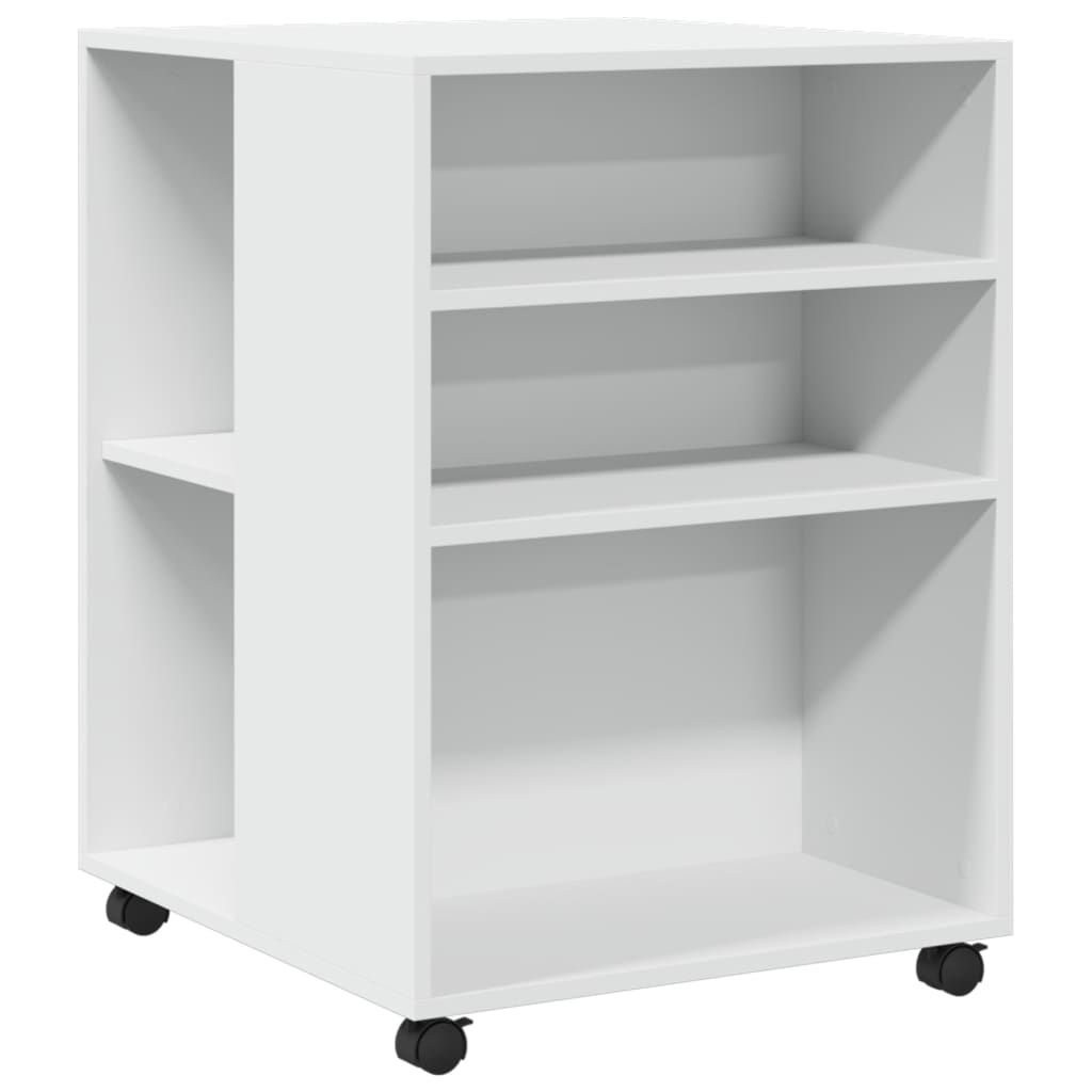 Bijzettafel met wieltjes 55x60x78 bewerkt hout wit is nu te koop bij PeponiXL, paradijselijk wonen!