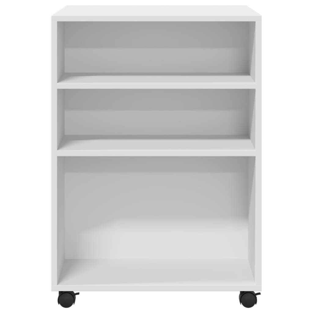 Bijzettafel met wieltjes 55x60x78 bewerkt hout wit is nu te koop bij PeponiXL, paradijselijk wonen!