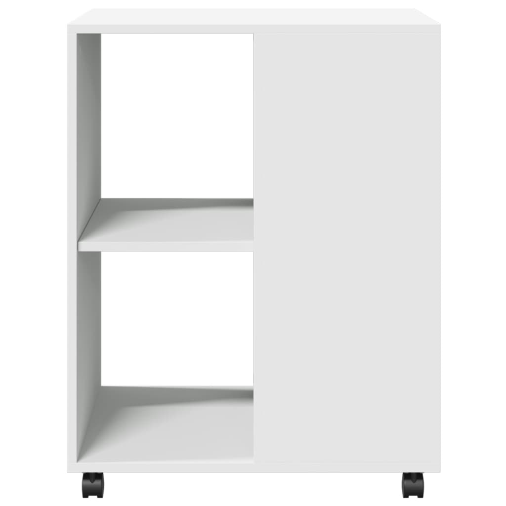 Bijzettafel met wieltjes 55x60x78 bewerkt hout wit is nu te koop bij PeponiXL, paradijselijk wonen!