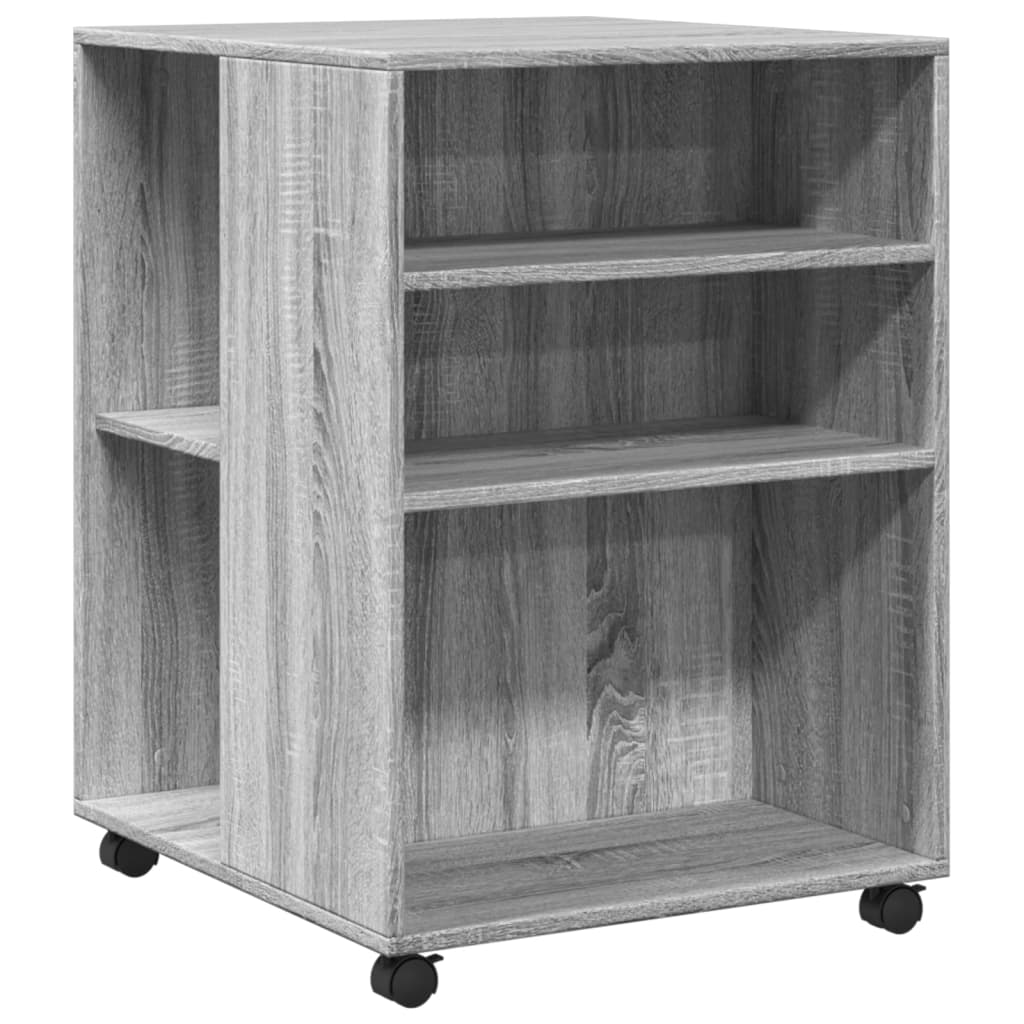 Bijzettafel met wieltjes 55x60x78 cm hout grijs sonoma eiken is nu te koop bij PeponiXL, paradijselijk wonen!