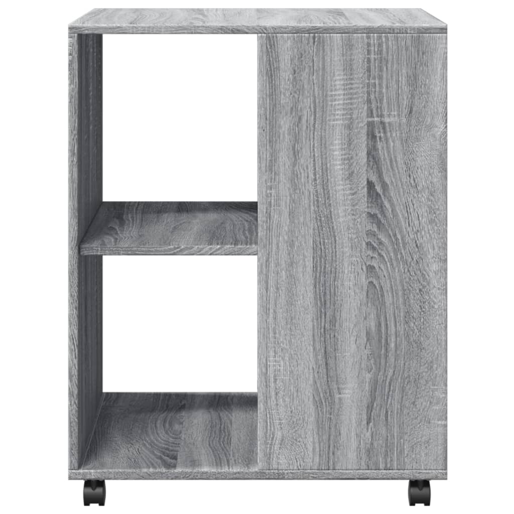 Bijzettafel met wieltjes 55x60x78 cm hout grijs sonoma eiken is nu te koop bij PeponiXL, paradijselijk wonen!