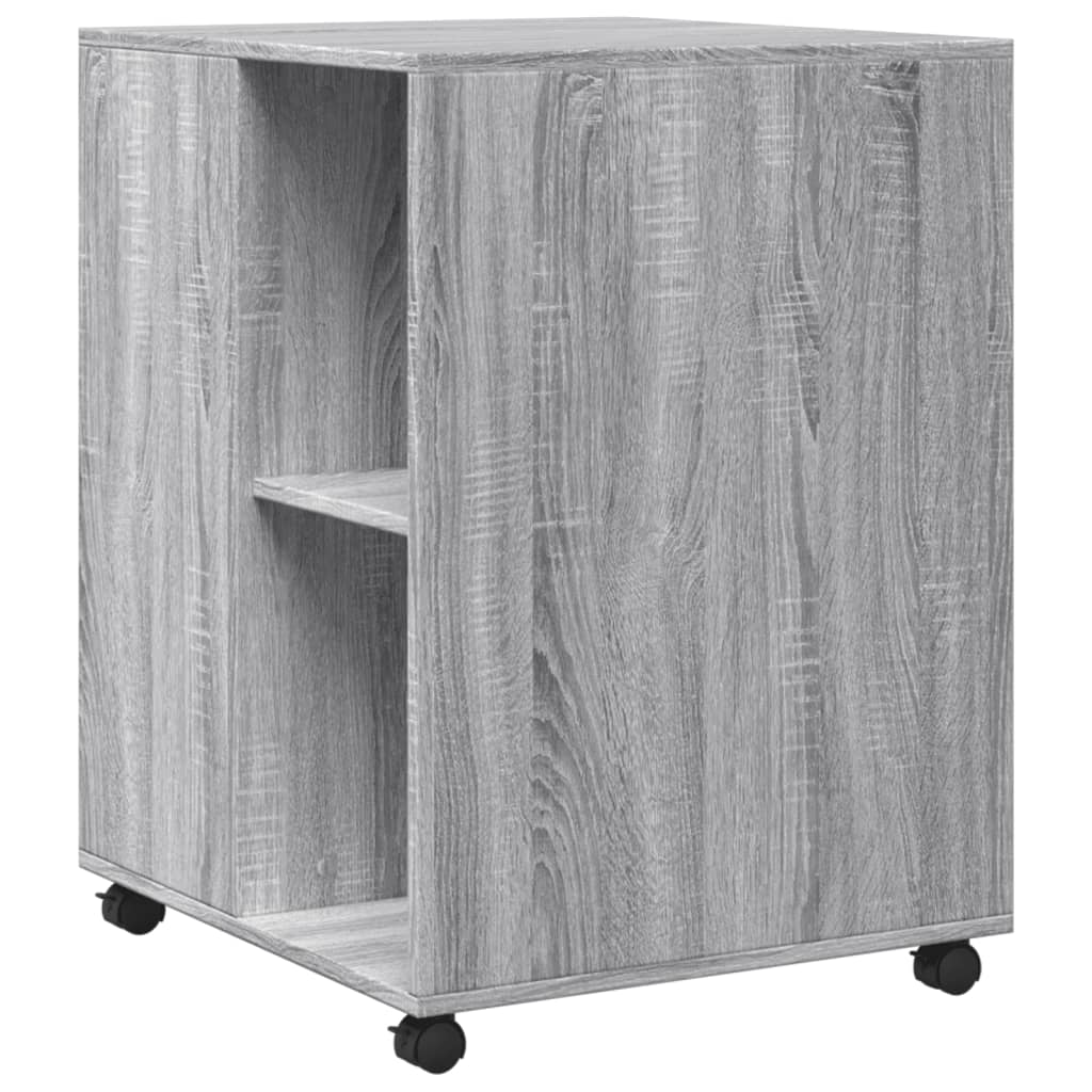 Bijzettafel met wieltjes 55x60x78 cm hout grijs sonoma eiken is nu te koop bij PeponiXL, paradijselijk wonen!