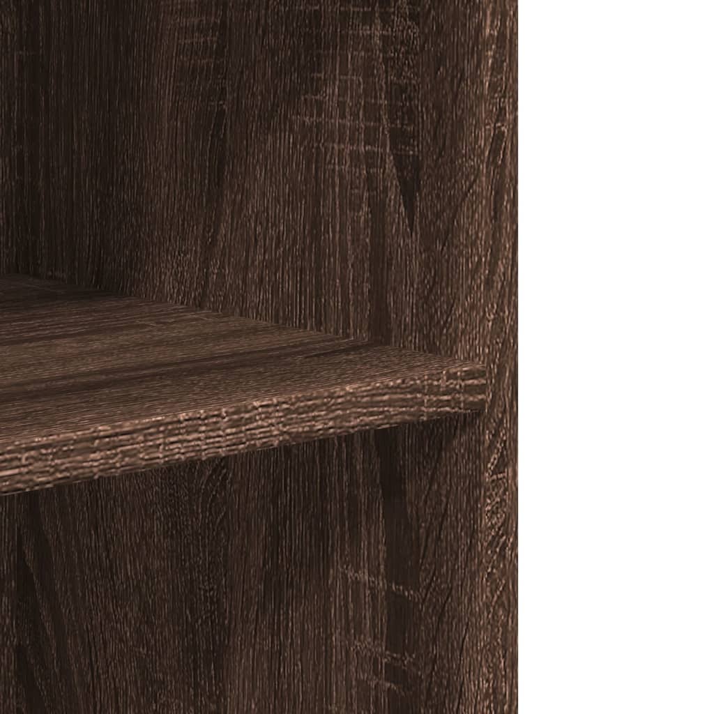 Bijzettafel met wieltjes 55x60x78 cm hout bruin eikenkleurig is nu te koop bij PeponiXL, paradijselijk wonen!