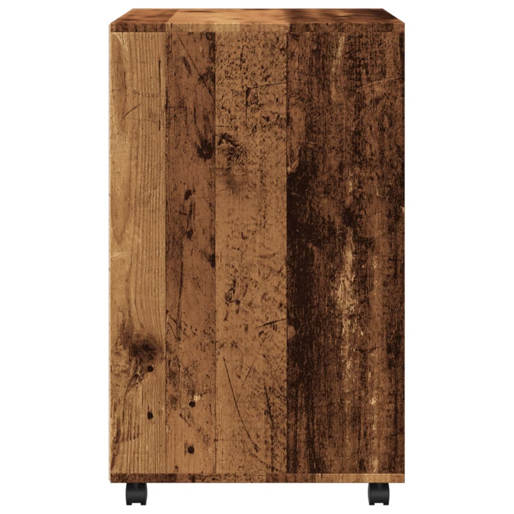 Rolkast 60x48x81 cm bewerkt hout oud houtkleurig is nu te koop bij PeponiXL, paradijselijk wonen!
