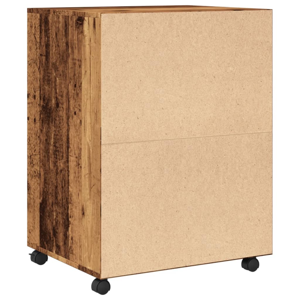 Rolkast 60x48x81 cm bewerkt hout oud houtkleurig is nu te koop bij PeponiXL, paradijselijk wonen!