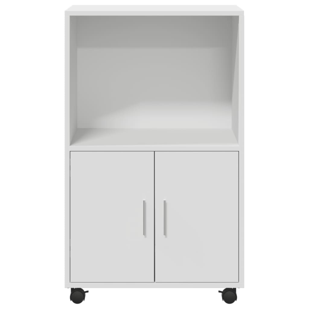 Rolkast 55x40x91 cm bewerkt hout wit is nu te koop bij PeponiXL, paradijselijk wonen!