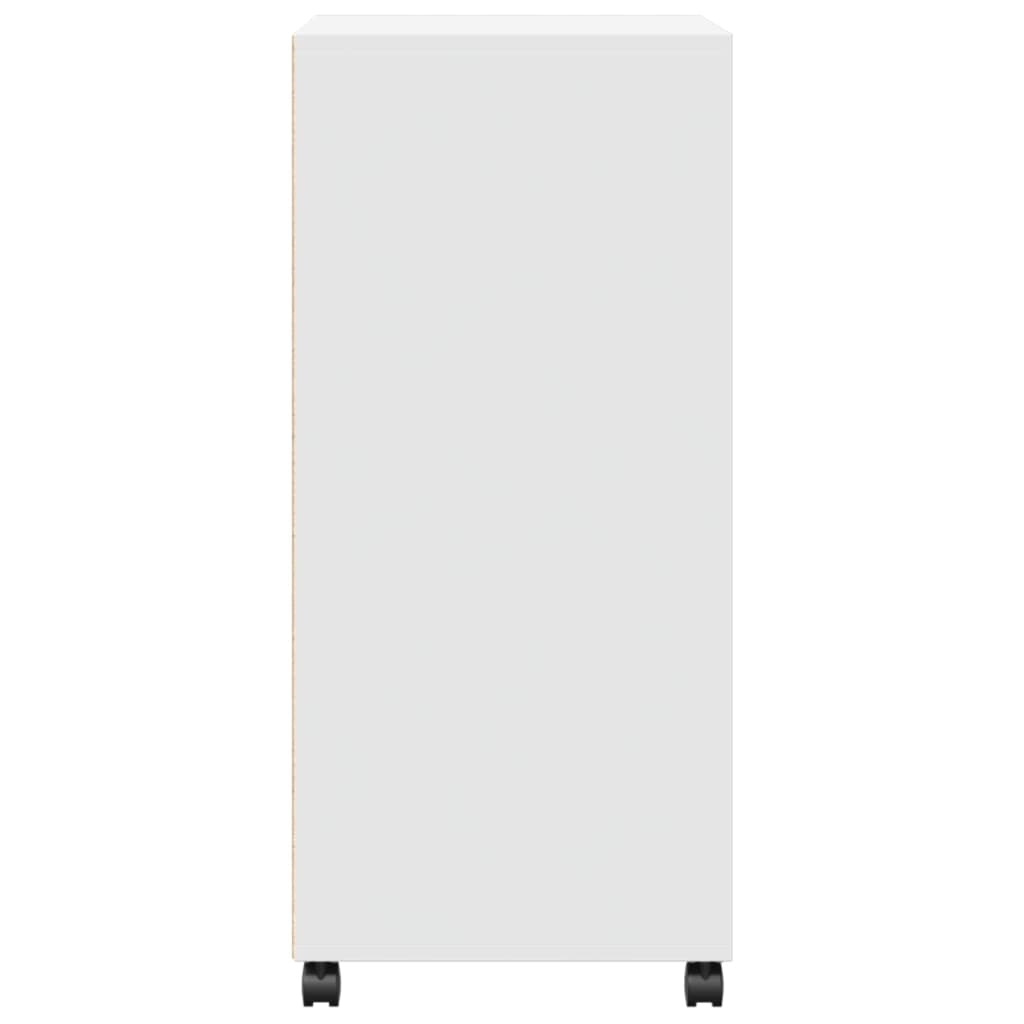 Rolkast 55x40x91 cm bewerkt hout wit is nu te koop bij PeponiXL, paradijselijk wonen!