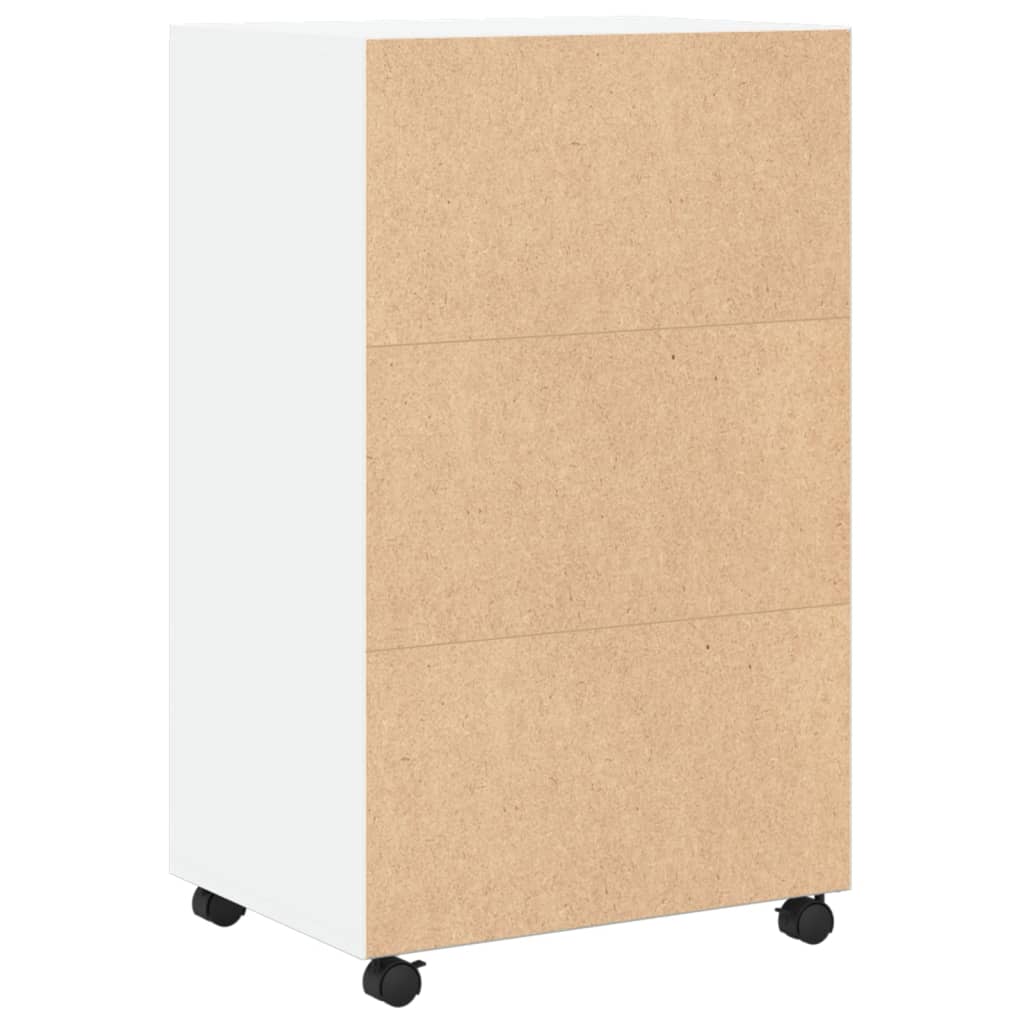 Rolkast 55x40x91 cm bewerkt hout wit is nu te koop bij PeponiXL, paradijselijk wonen!
