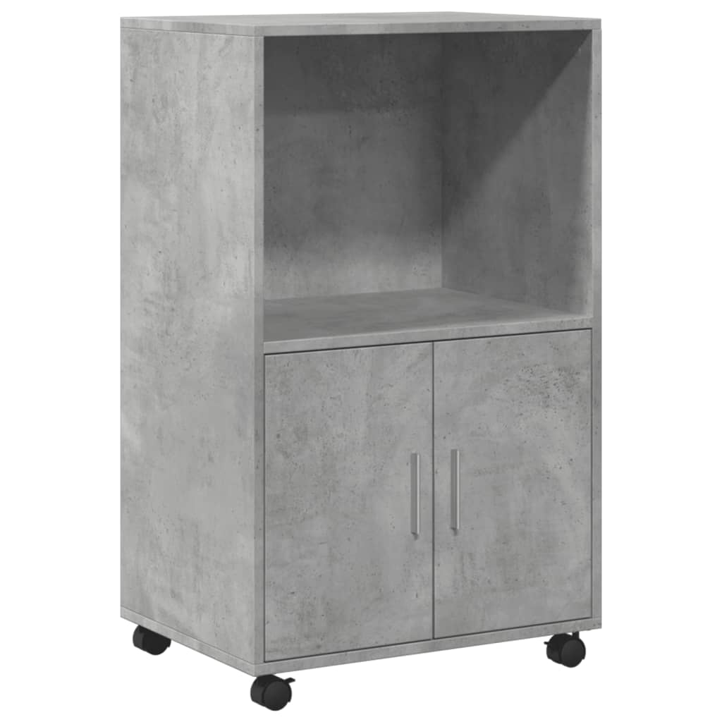 Rolkast 55x40x91 cm bewerkt hout betongrijs is nu te koop bij PeponiXL, paradijselijk wonen!