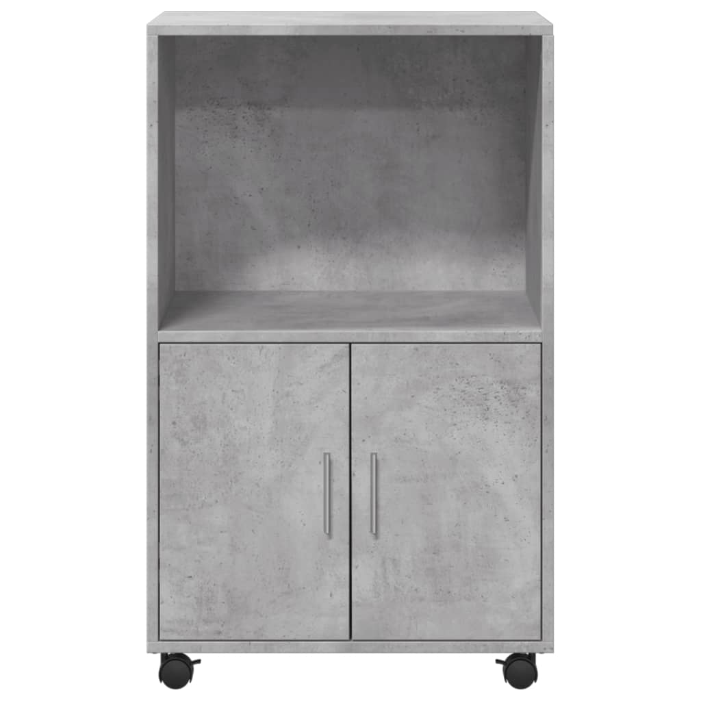 Rolkast 55x40x91 cm bewerkt hout betongrijs is nu te koop bij PeponiXL, paradijselijk wonen!
