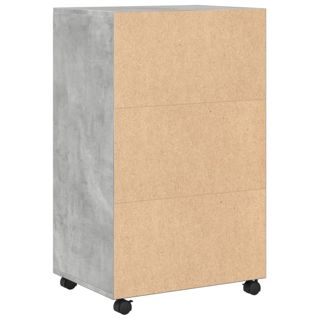 Rolkast 55x40x91 cm bewerkt hout betongrijs is nu te koop bij PeponiXL, paradijselijk wonen!