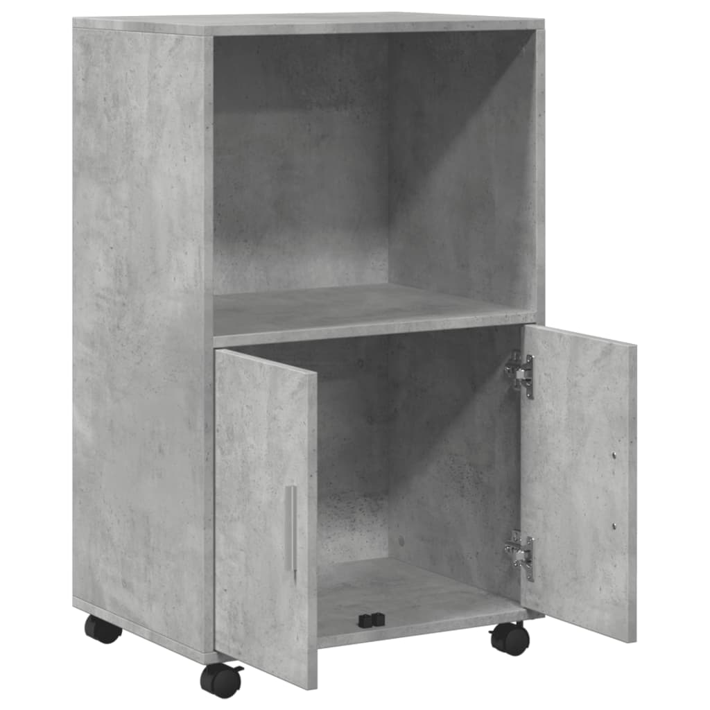 Rolkast 55x40x91 cm bewerkt hout betongrijs is nu te koop bij PeponiXL, paradijselijk wonen!