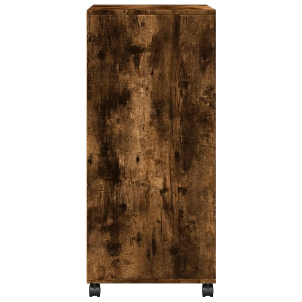 Rolkast 55x40x91 cm bewerkt hout gerookt eikenkleurig is nu te koop bij PeponiXL, paradijselijk wonen!