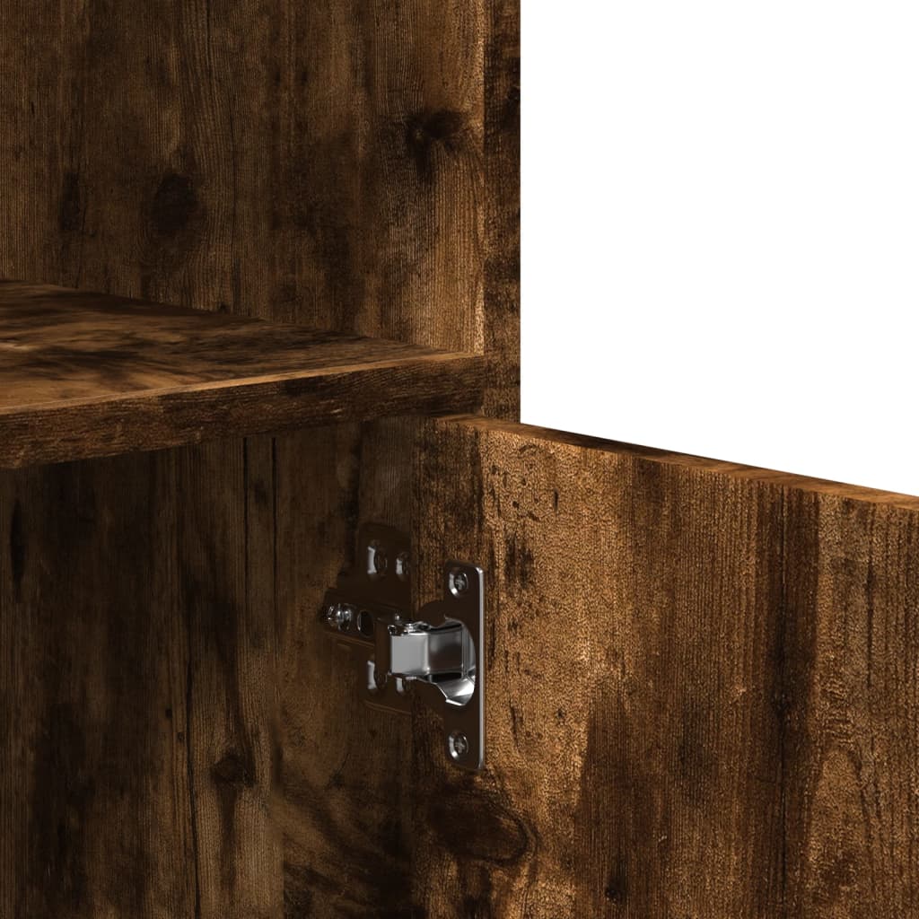Rolkast 55x40x91 cm bewerkt hout gerookt eikenkleurig is nu te koop bij PeponiXL, paradijselijk wonen!