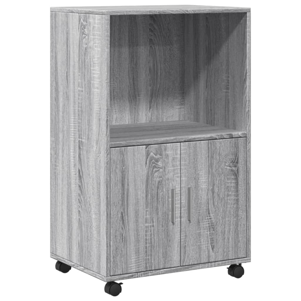 Rolkast 55x40x91 cm bewerkt hout grijs sonoma eikenkleurig is nu te koop bij PeponiXL, paradijselijk wonen!