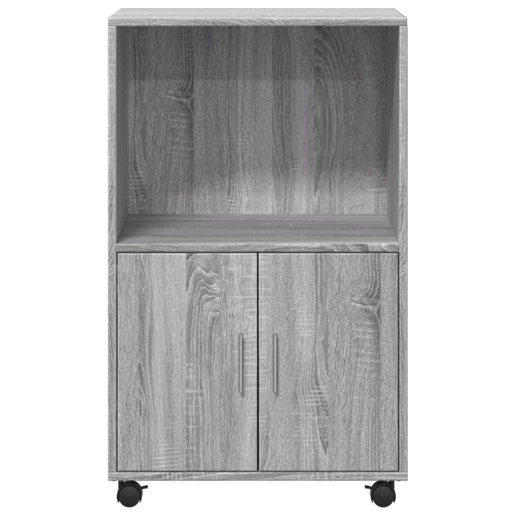 Rolkast 55x40x91 cm bewerkt hout grijs sonoma eikenkleurig is nu te koop bij PeponiXL, paradijselijk wonen!