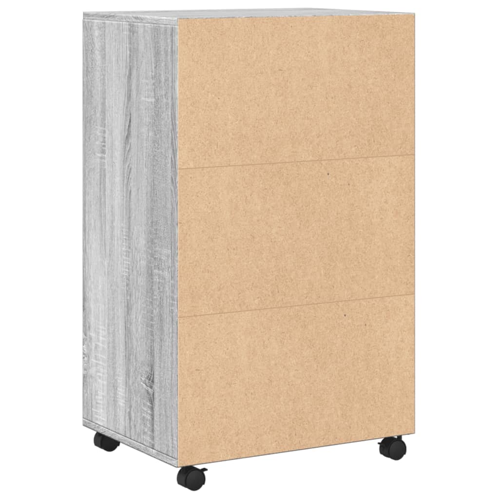 Rolkast 55x40x91 cm bewerkt hout grijs sonoma eikenkleurig is nu te koop bij PeponiXL, paradijselijk wonen!