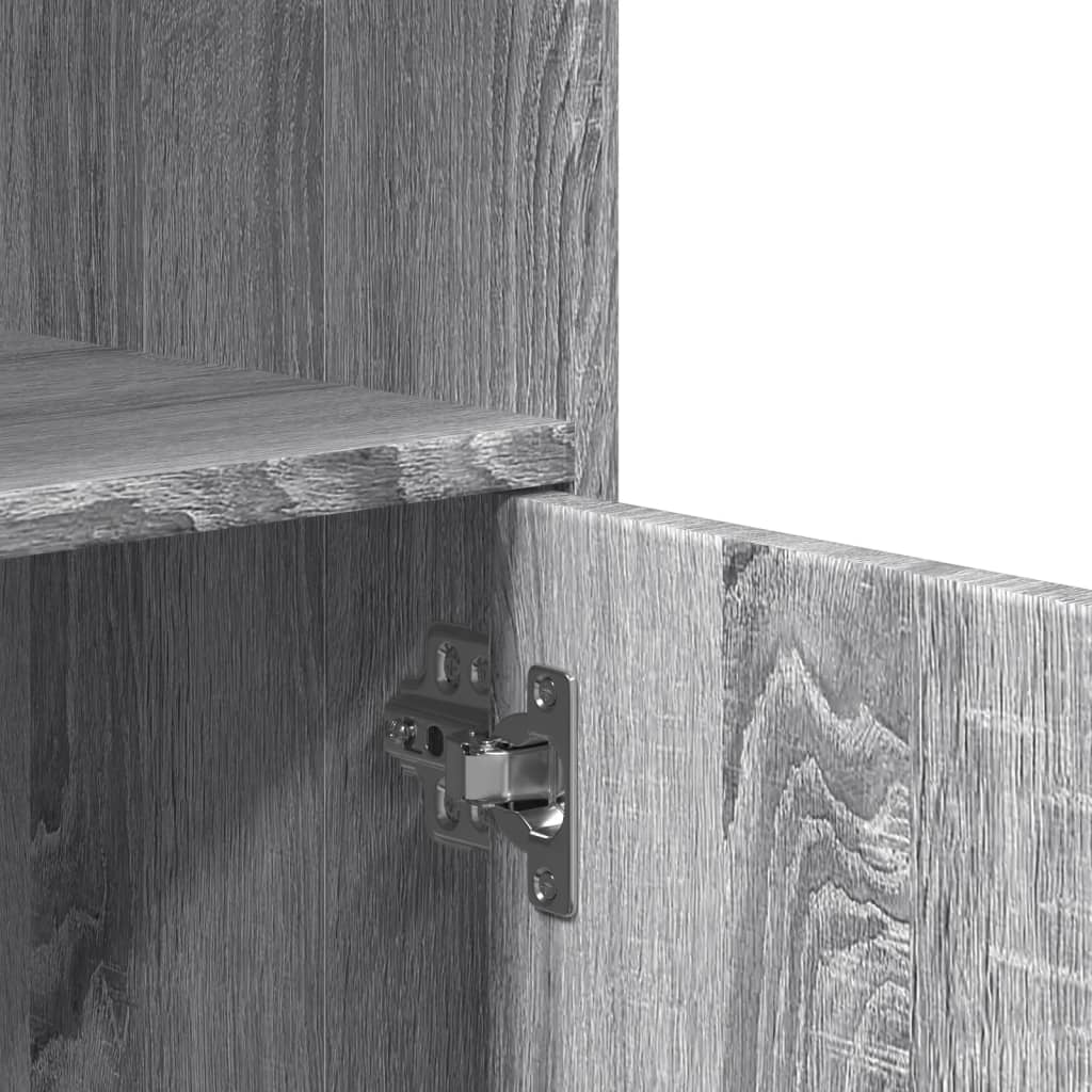 Rolkast 55x40x91 cm bewerkt hout grijs sonoma eikenkleurig is nu te koop bij PeponiXL, paradijselijk wonen!