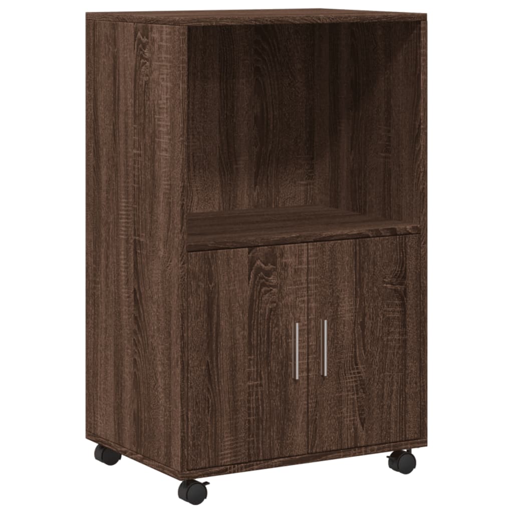 Rolkast 55x40x91 cm bewerkt hout bruin eikenkleurig is nu te koop bij PeponiXL, paradijselijk wonen!
