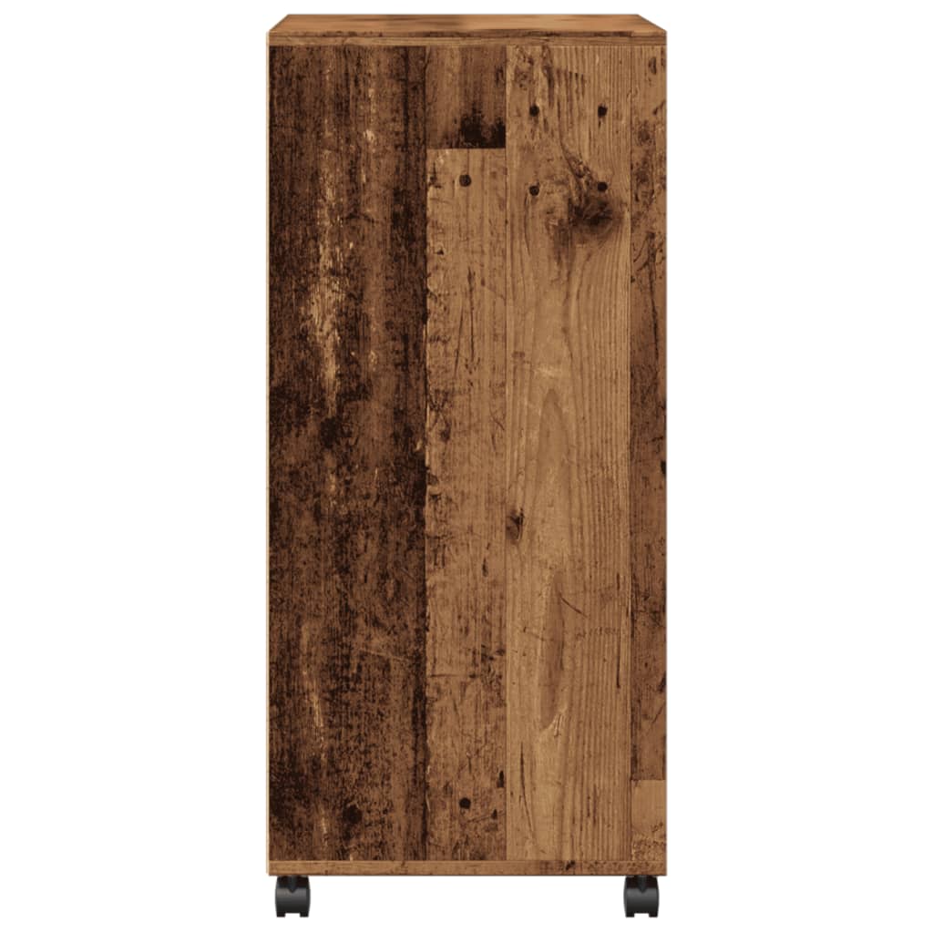 Rolkast 55x40x91 cm bewerkt hout oud houtkleurig is nu te koop bij PeponiXL, paradijselijk wonen!