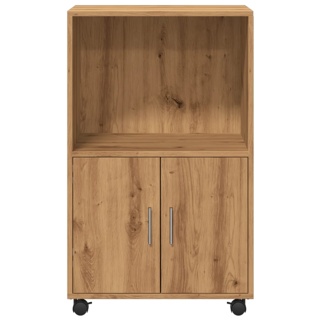 Rolkast 55x40x91 cm bewerkt hout artisanaal eikenkleurig is nu te koop bij PeponiXL, paradijselijk wonen!