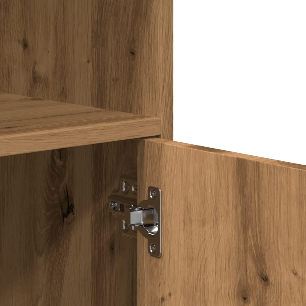 Rolkast 55x40x91 cm bewerkt hout artisanaal eikenkleurig is nu te koop bij PeponiXL, paradijselijk wonen!