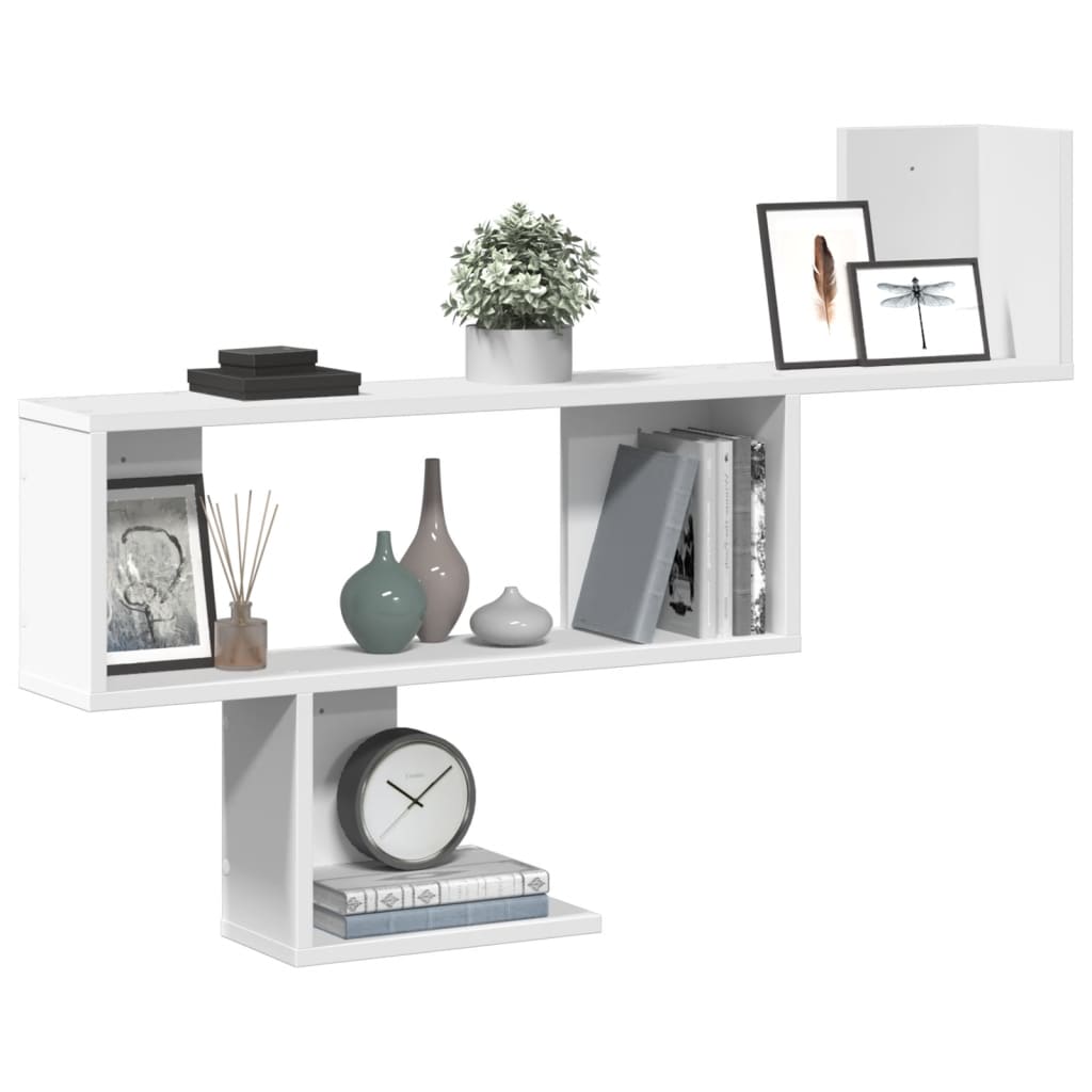 Wandschap 100x15x70 cm bewerkt hout wit is nu te koop bij PeponiXL, paradijselijk wonen!