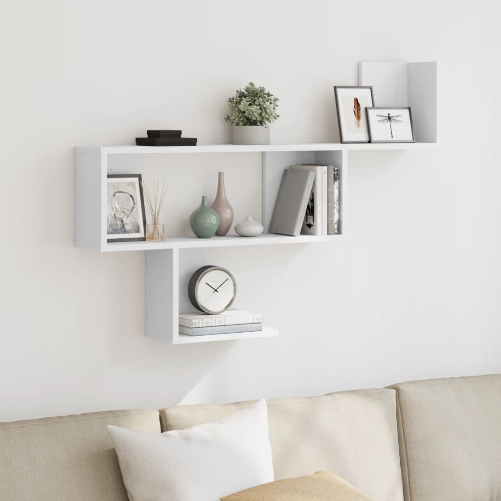 Wandschap 100x15x70 cm bewerkt hout wit is nu te koop bij PeponiXL, paradijselijk wonen!