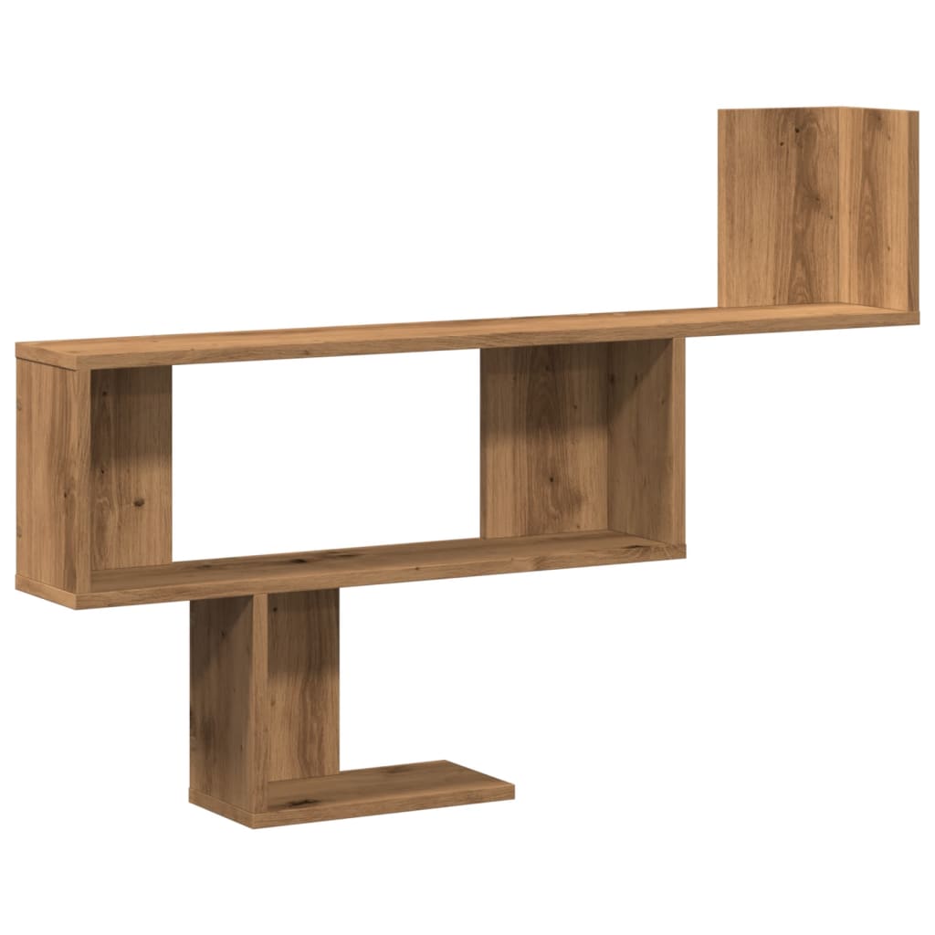 Wandschap 100x15x70 cm bewerkt hout artisanaal eikenkleurig is nu te koop bij PeponiXL, paradijselijk wonen!