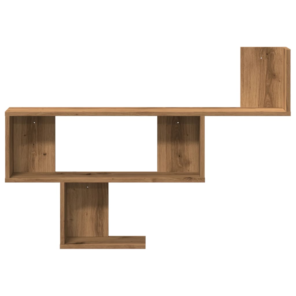 Wandschap 100x15x70 cm bewerkt hout artisanaal eikenkleurig is nu te koop bij PeponiXL, paradijselijk wonen!