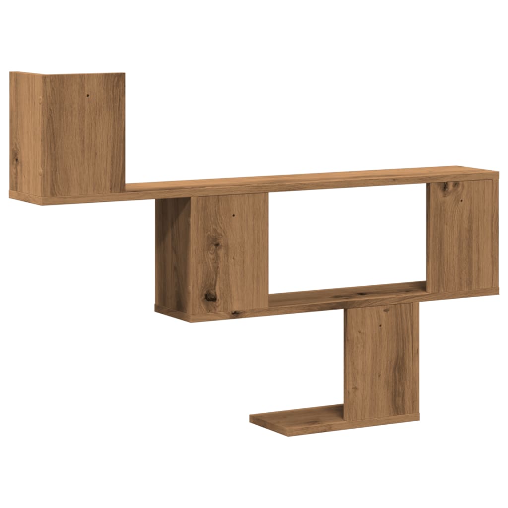 Wandschap 100x15x70 cm bewerkt hout artisanaal eikenkleurig is nu te koop bij PeponiXL, paradijselijk wonen!