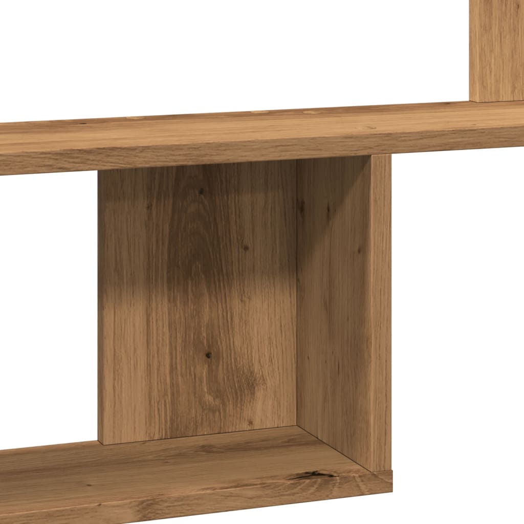 Wandschap 100x15x70 cm bewerkt hout artisanaal eikenkleurig is nu te koop bij PeponiXL, paradijselijk wonen!