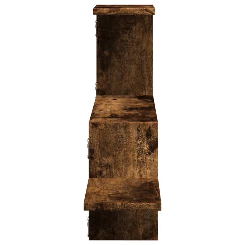 Wandschap 104x15x49 cm bewerkt hout gerookt eikenkleurig is nu te koop bij PeponiXL, paradijselijk wonen!