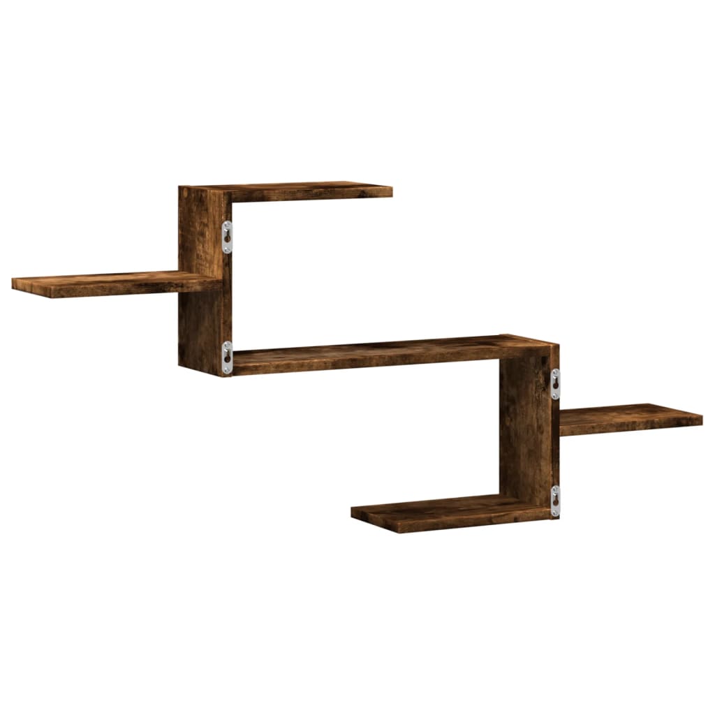 Wandschap 104x15x49 cm bewerkt hout gerookt eikenkleurig is nu te koop bij PeponiXL, paradijselijk wonen!