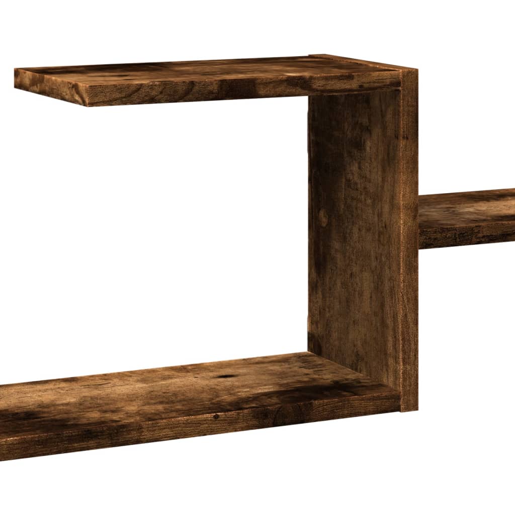Wandschap 104x15x49 cm bewerkt hout gerookt eikenkleurig is nu te koop bij PeponiXL, paradijselijk wonen!