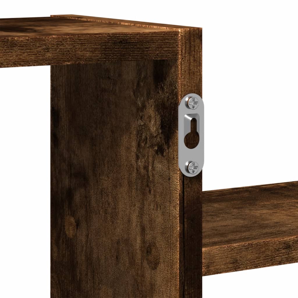 Wandschap 104x15x49 cm bewerkt hout gerookt eikenkleurig is nu te koop bij PeponiXL, paradijselijk wonen!