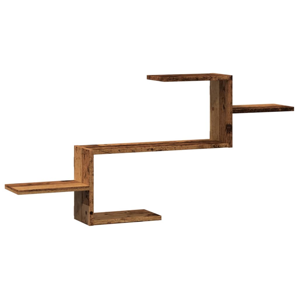 Wandschap 104x15x49 cm bewerkt hout oud houtkleurig is nu te koop bij PeponiXL, paradijselijk wonen!