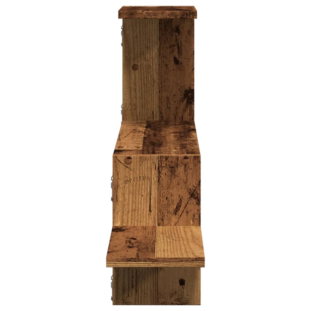 Wandschap 104x15x49 cm bewerkt hout oud houtkleurig is nu te koop bij PeponiXL, paradijselijk wonen!