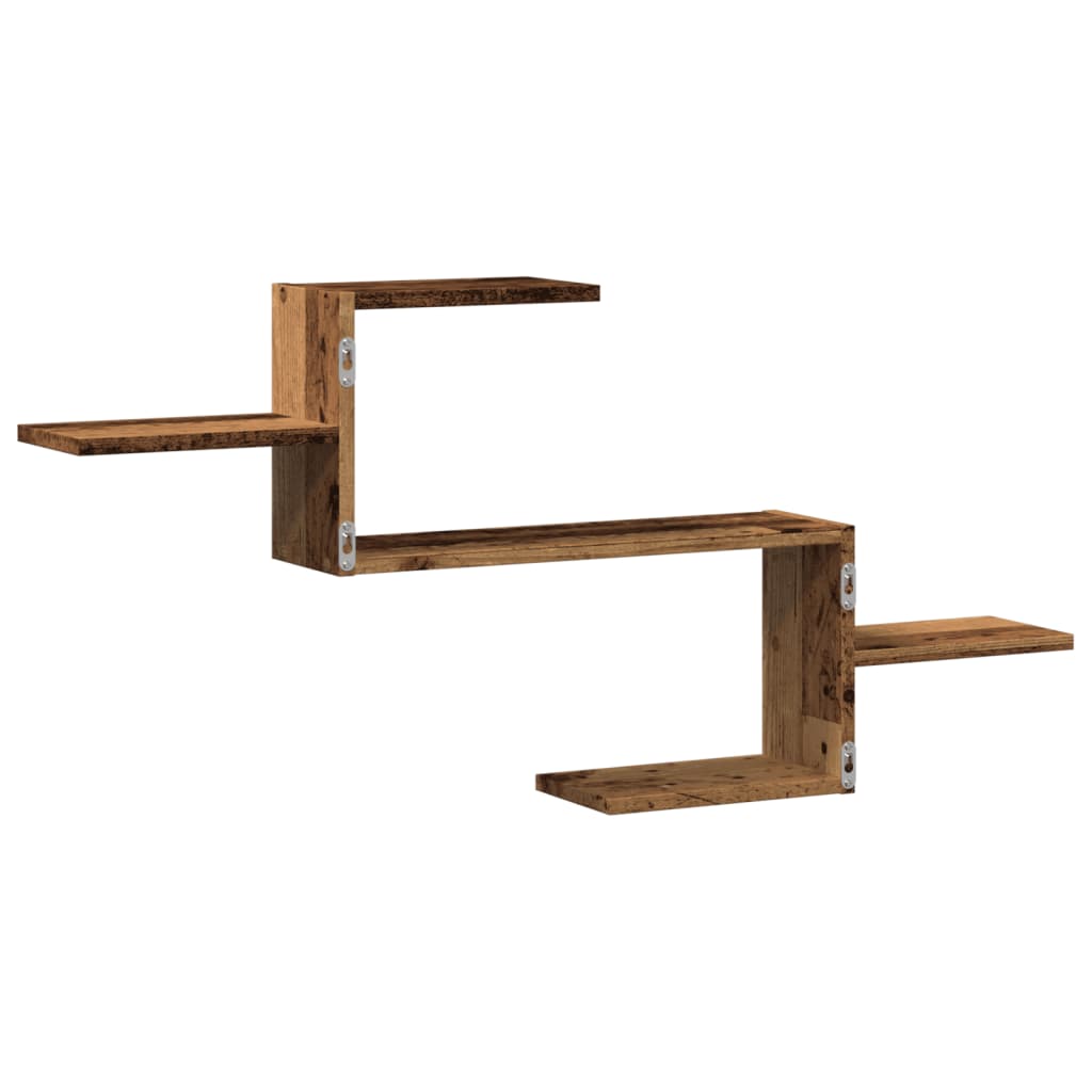 Wandschap 104x15x49 cm bewerkt hout oud houtkleurig is nu te koop bij PeponiXL, paradijselijk wonen!