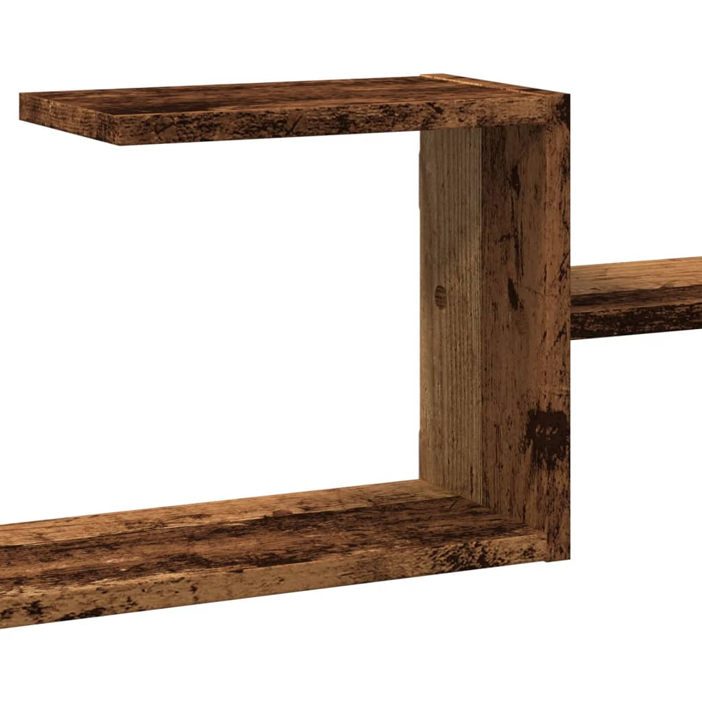 Wandschap 104x15x49 cm bewerkt hout oud houtkleurig is nu te koop bij PeponiXL, paradijselijk wonen!