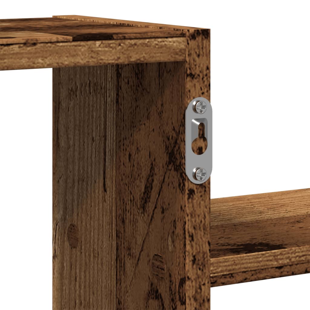 Wandschap 104x15x49 cm bewerkt hout oud houtkleurig is nu te koop bij PeponiXL, paradijselijk wonen!
