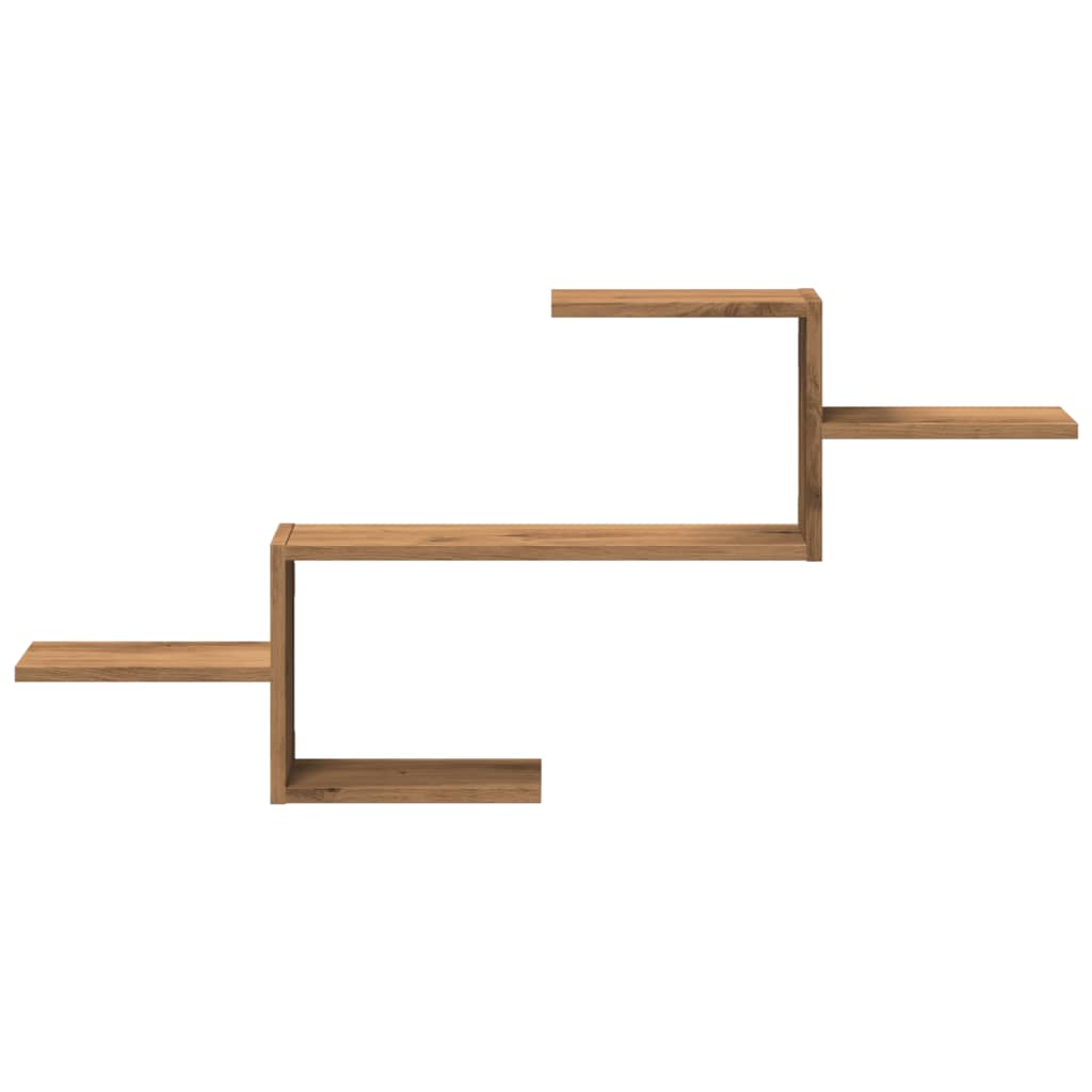 Wandschap 104x15x49 cm bewerkt hout artisanaal eikenkleurig is nu te koop bij PeponiXL, paradijselijk wonen!